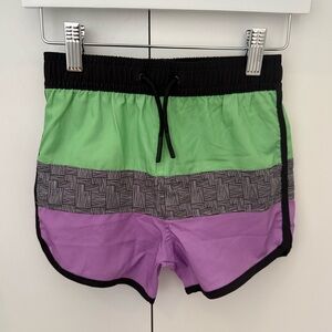 Little Bipsy Neon Green Block Swim Short 5-6T